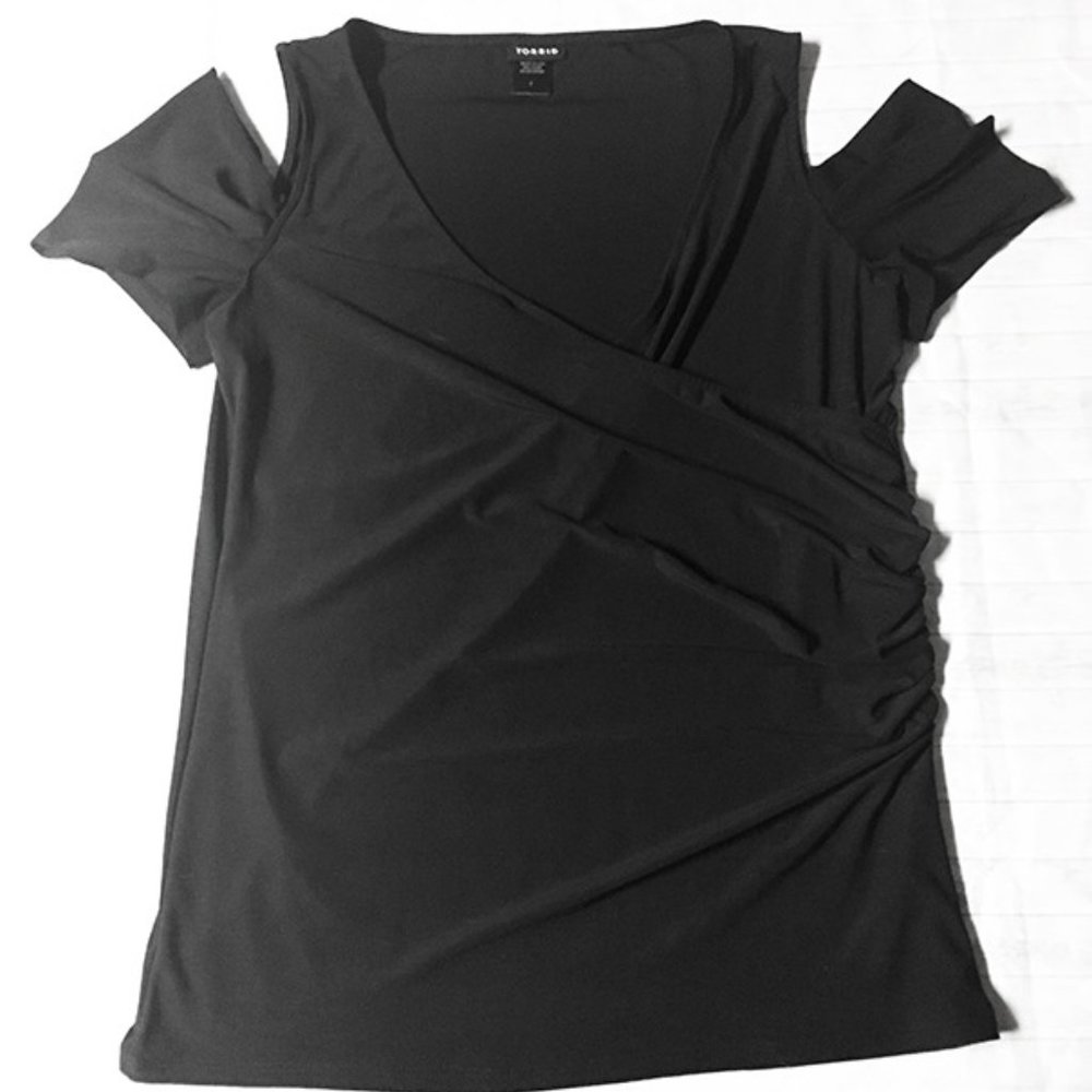TORRID Drape Neck Cold Shoulder Blouse